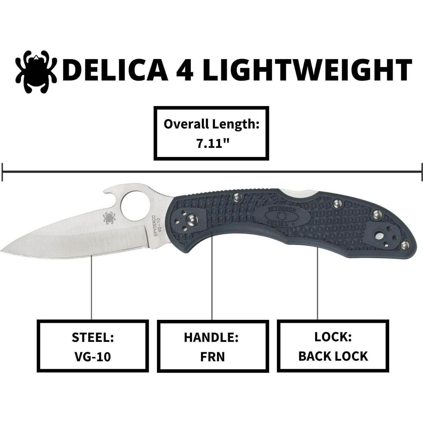 Cuchillo Plegable Spyderco Delica 4 con Hoja de Acero VG-10