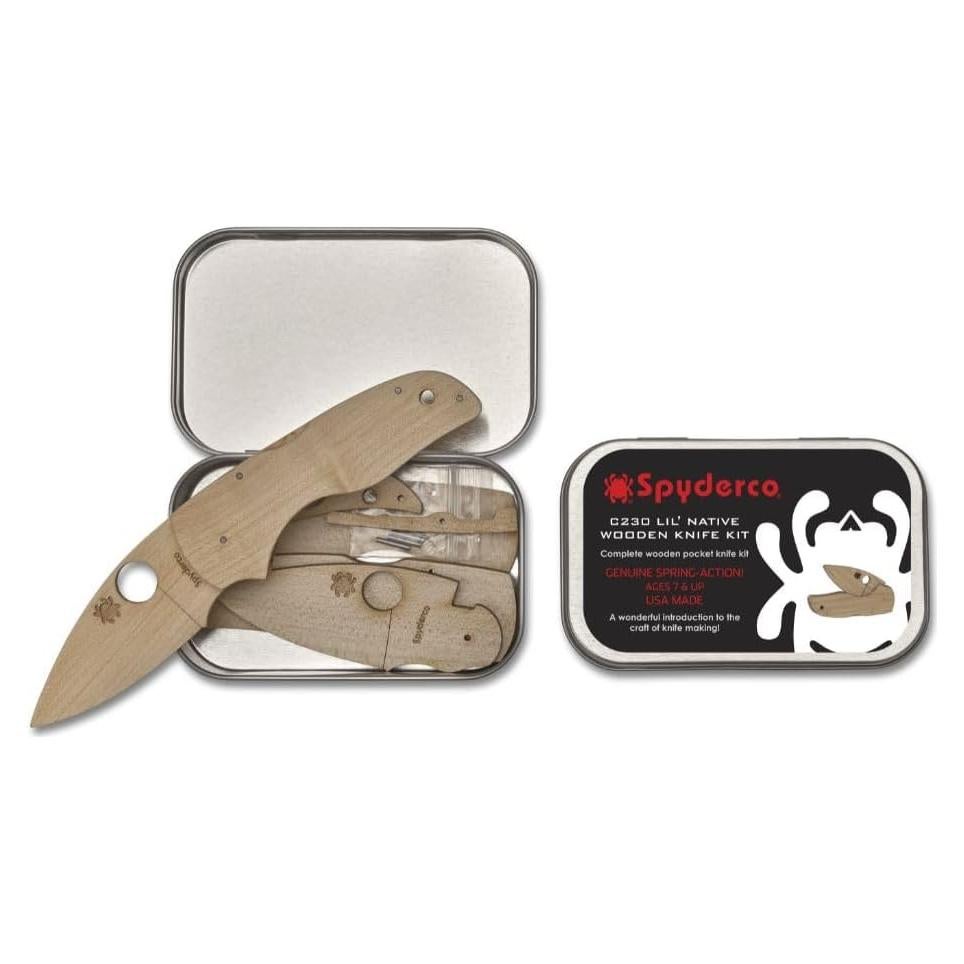 Kit de Cuchillo de Madera Spyderco Lil Native - Proyecto Educativo
