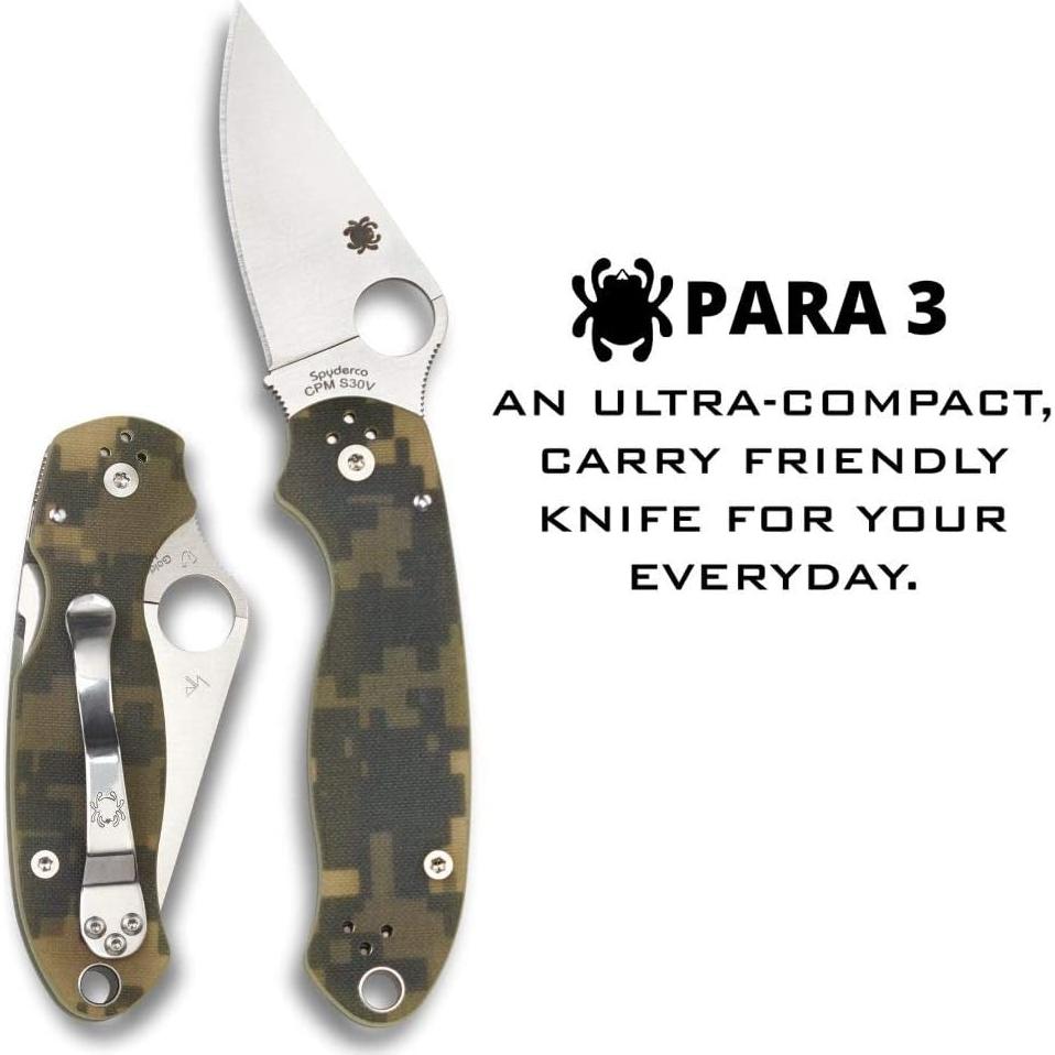 Cuchillo Plegable Spyderco Para 3 Camo 18.4 cm Acero Inoxidable