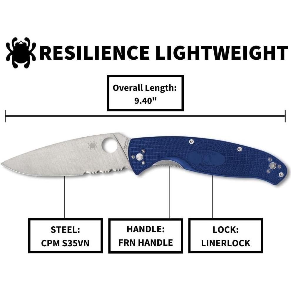 Cuchillo Plegable Spyderco Resilience S35VN 10.8 cm Azul