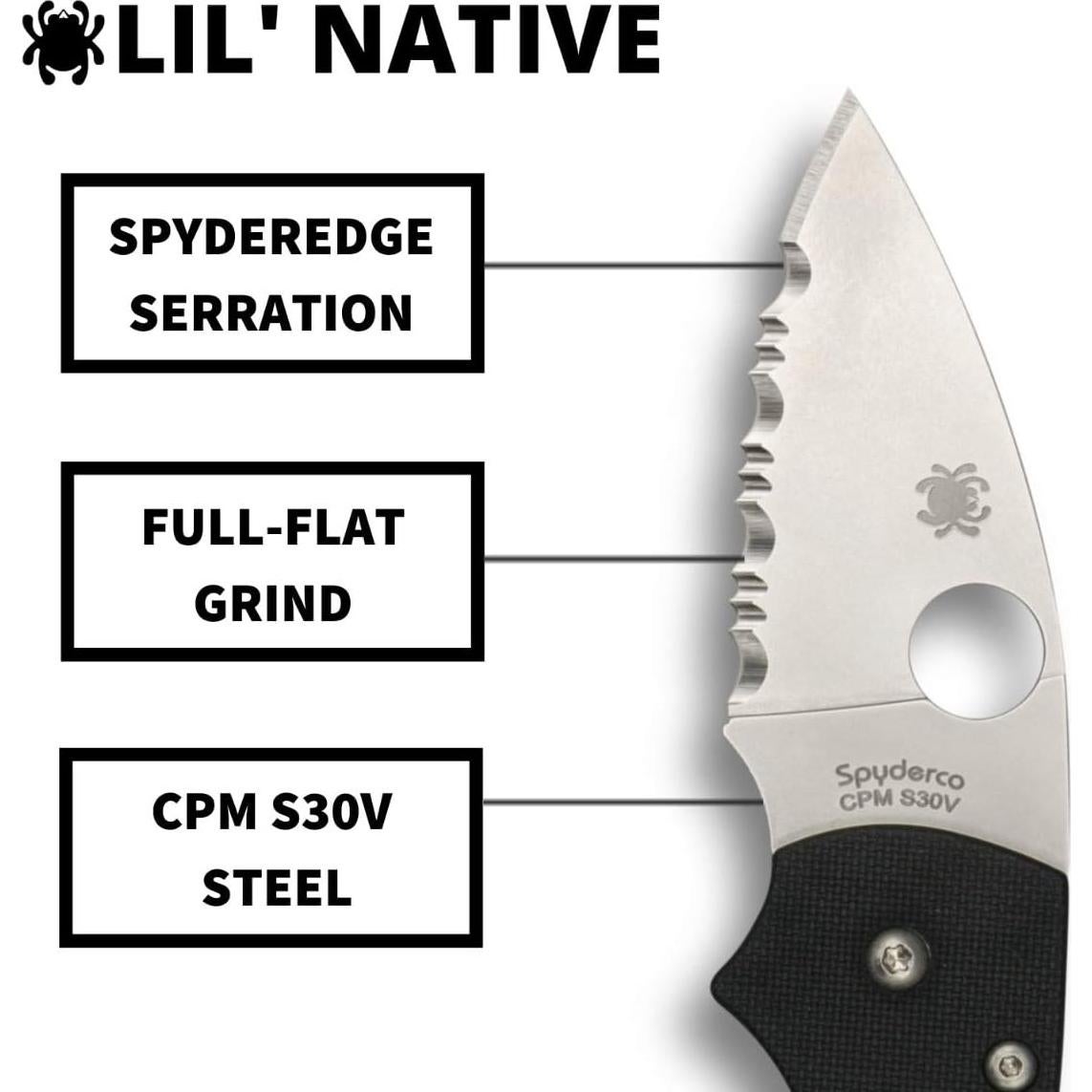 Cuchillo Plegable Spyderco Lil' Native 6.35 cm Mango G-10