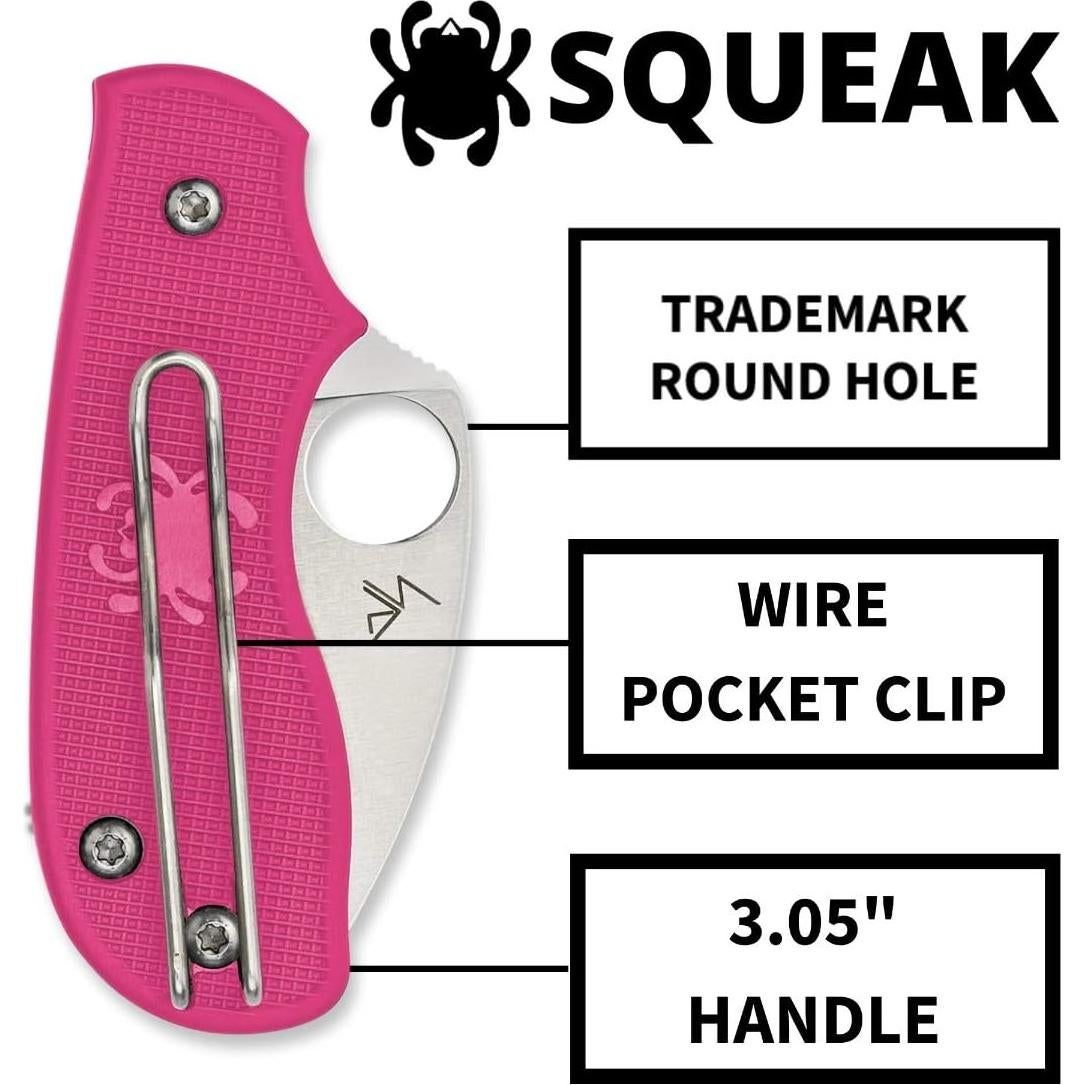 Cuchillo Spyderco Squeak SLIPIT Rosa 5.08 cm Acero N690Co