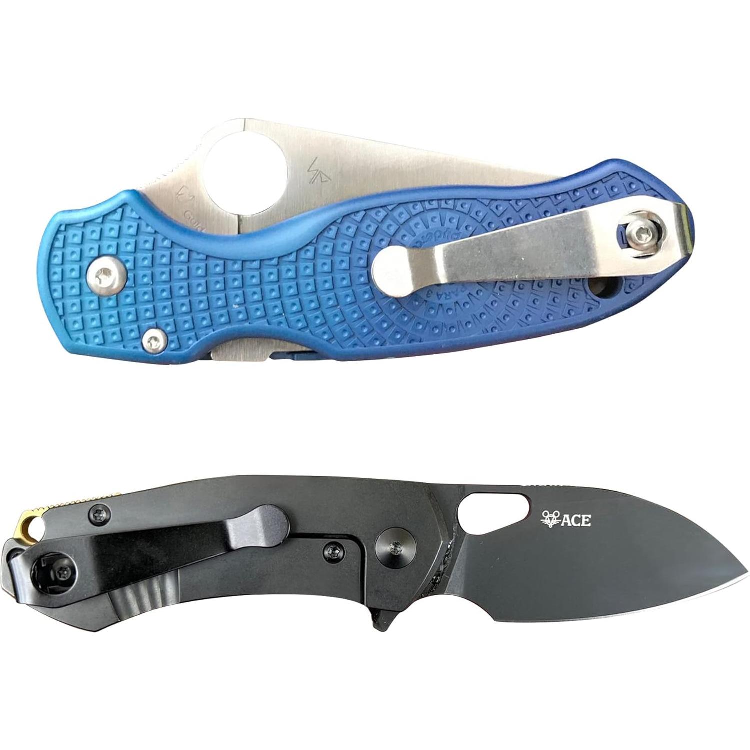 Clip de Bolsillo de Titanio Qtcial para Cuchillos Spyderco