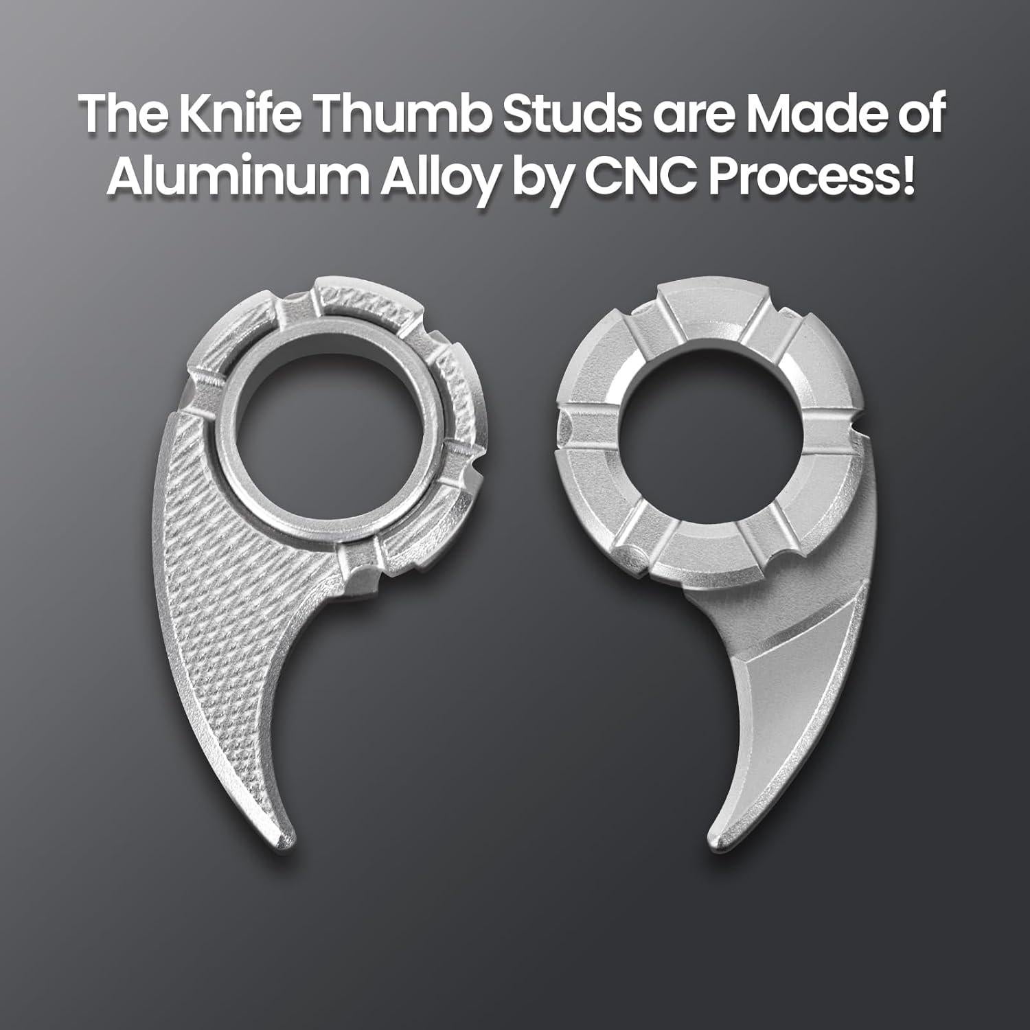 Studs de Pulgar LYPOBALA para Cuchillos Spyderco 13mm Plata