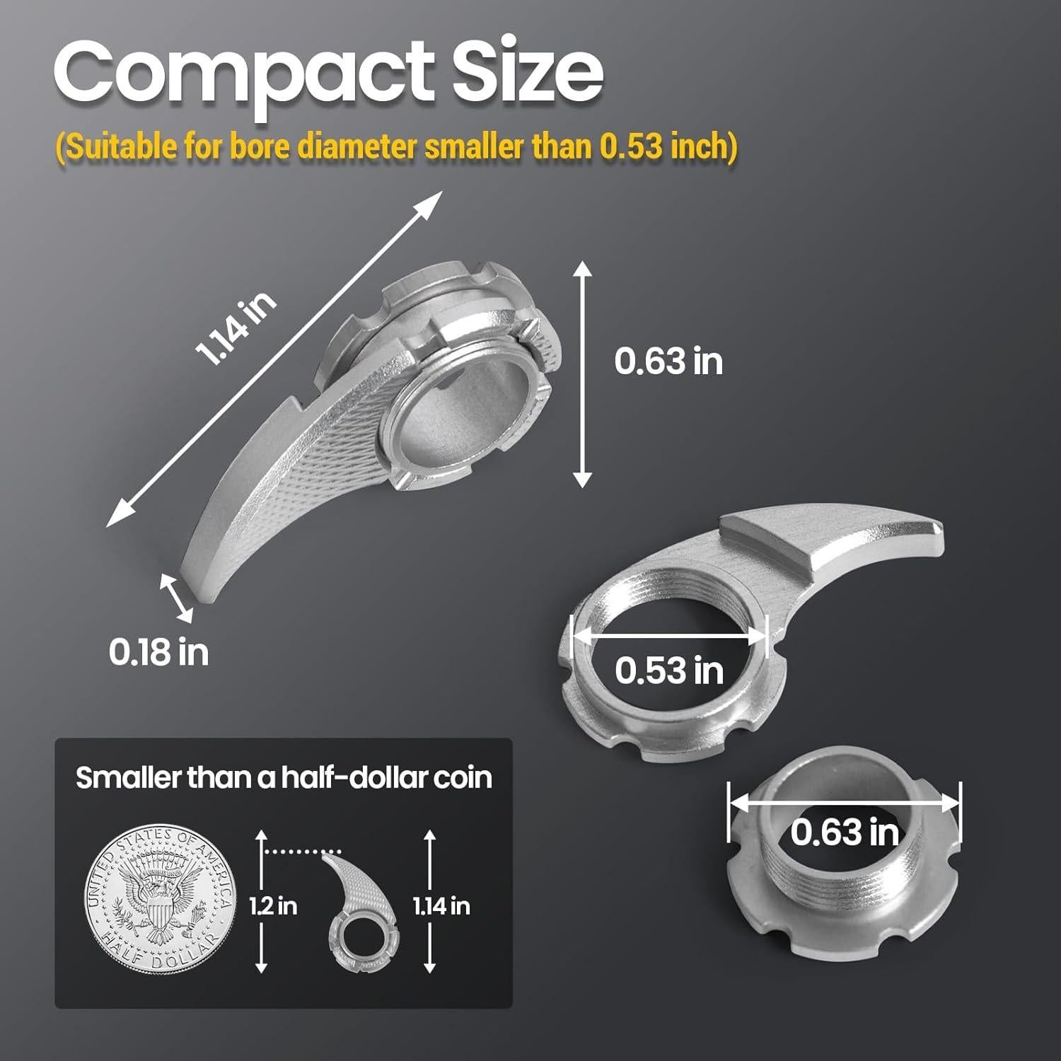 Studs de Pulgar LYPOBALA para Cuchillos Spyderco 13mm Plata