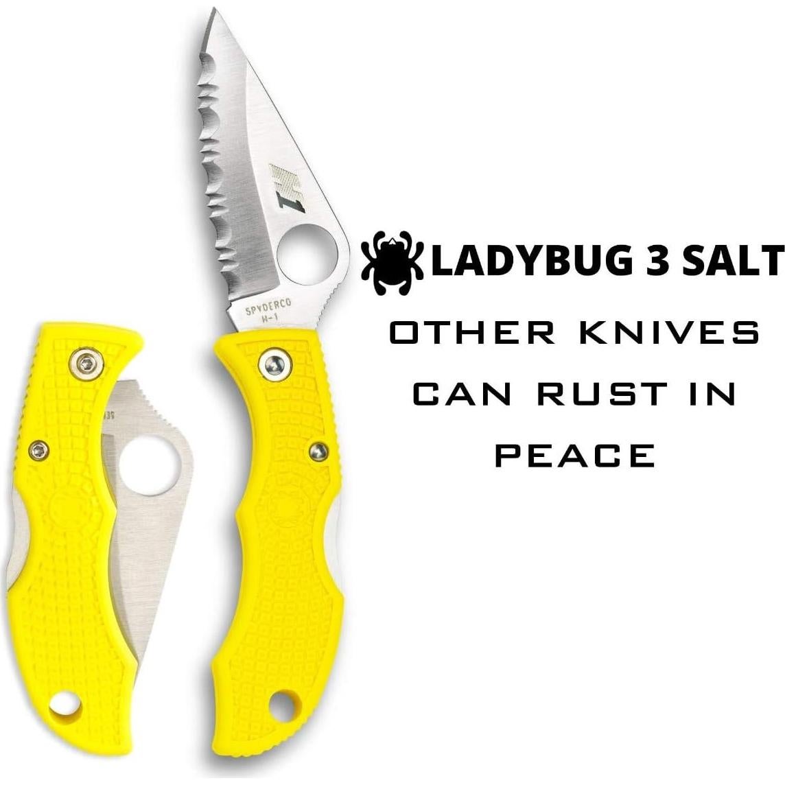 Cuchillo Spyderco Ladybug 3 Salt H-1 4.9 cm Amarillo FRN