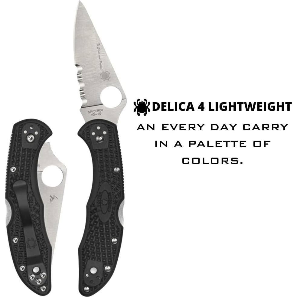 Cuchillo Spyderco Delica 4 Ligero Acero VG-10 Mango FRN Negro