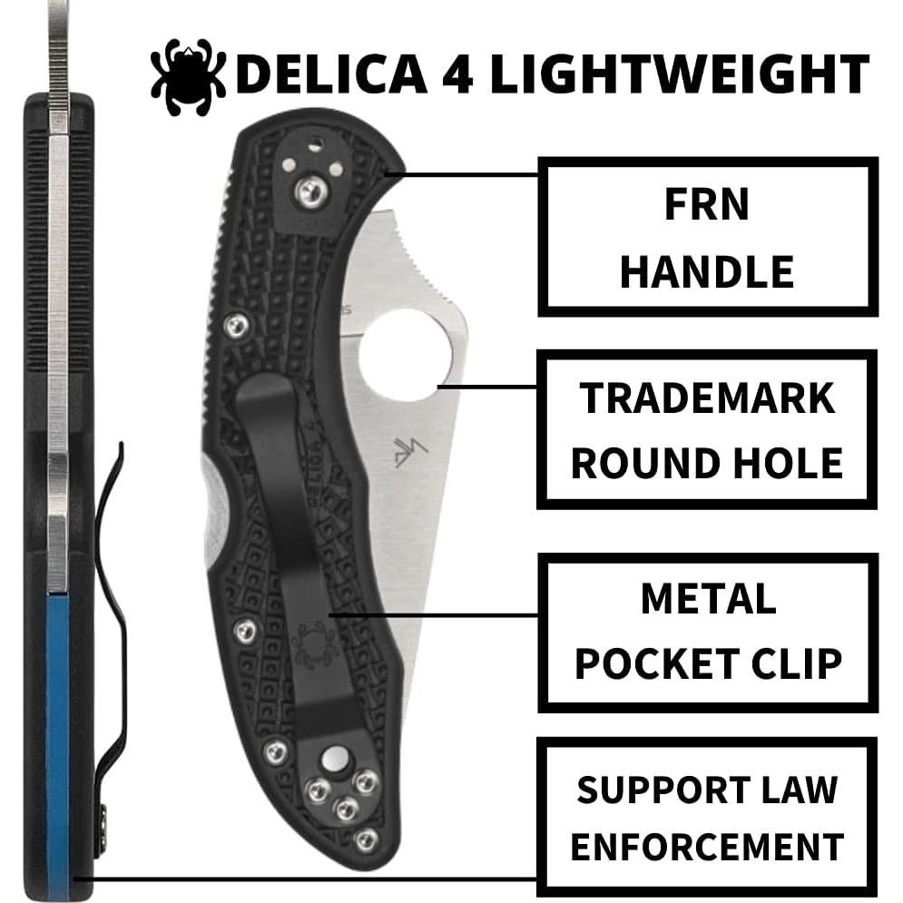 Cuchillo Spyderco Delica 4 Ligero Acero VG-10 Mango FRN Negro