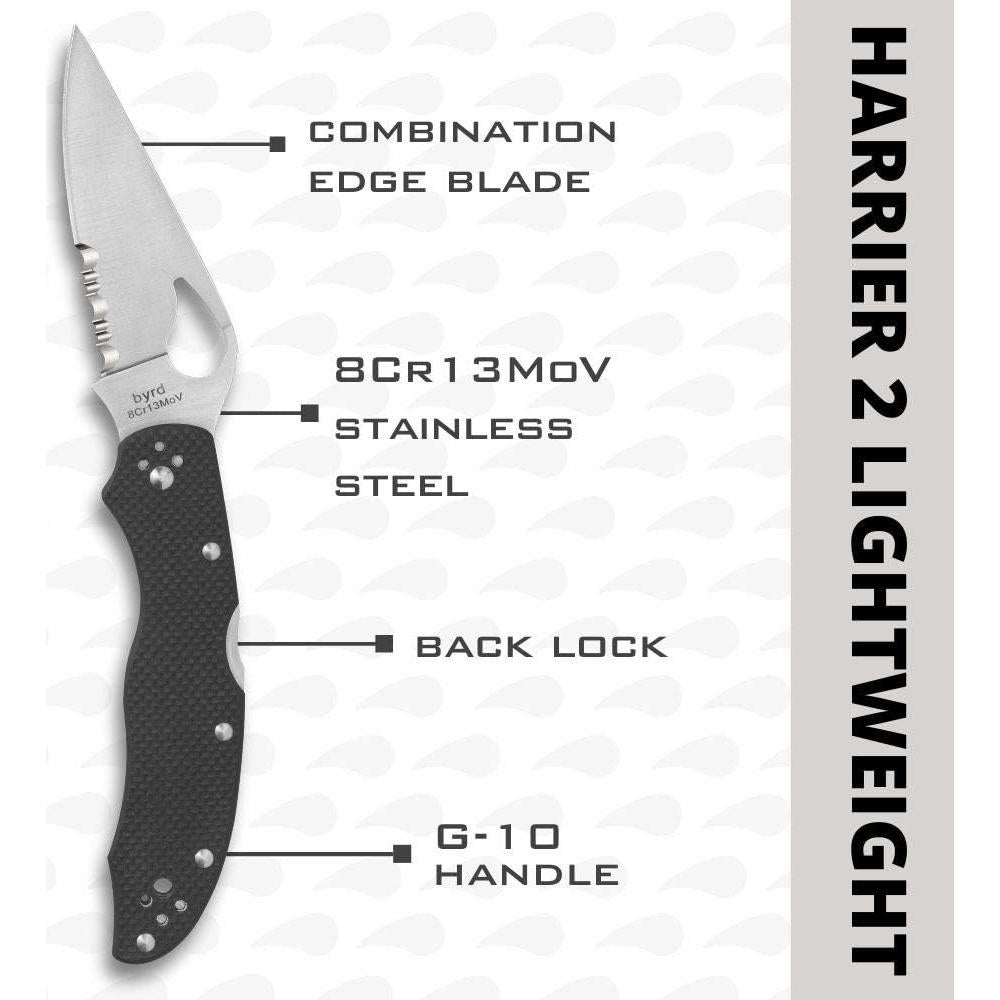 Cuchillo Spyderco Byrd Harrier 2 Acero Inoxidable 8.61 cm