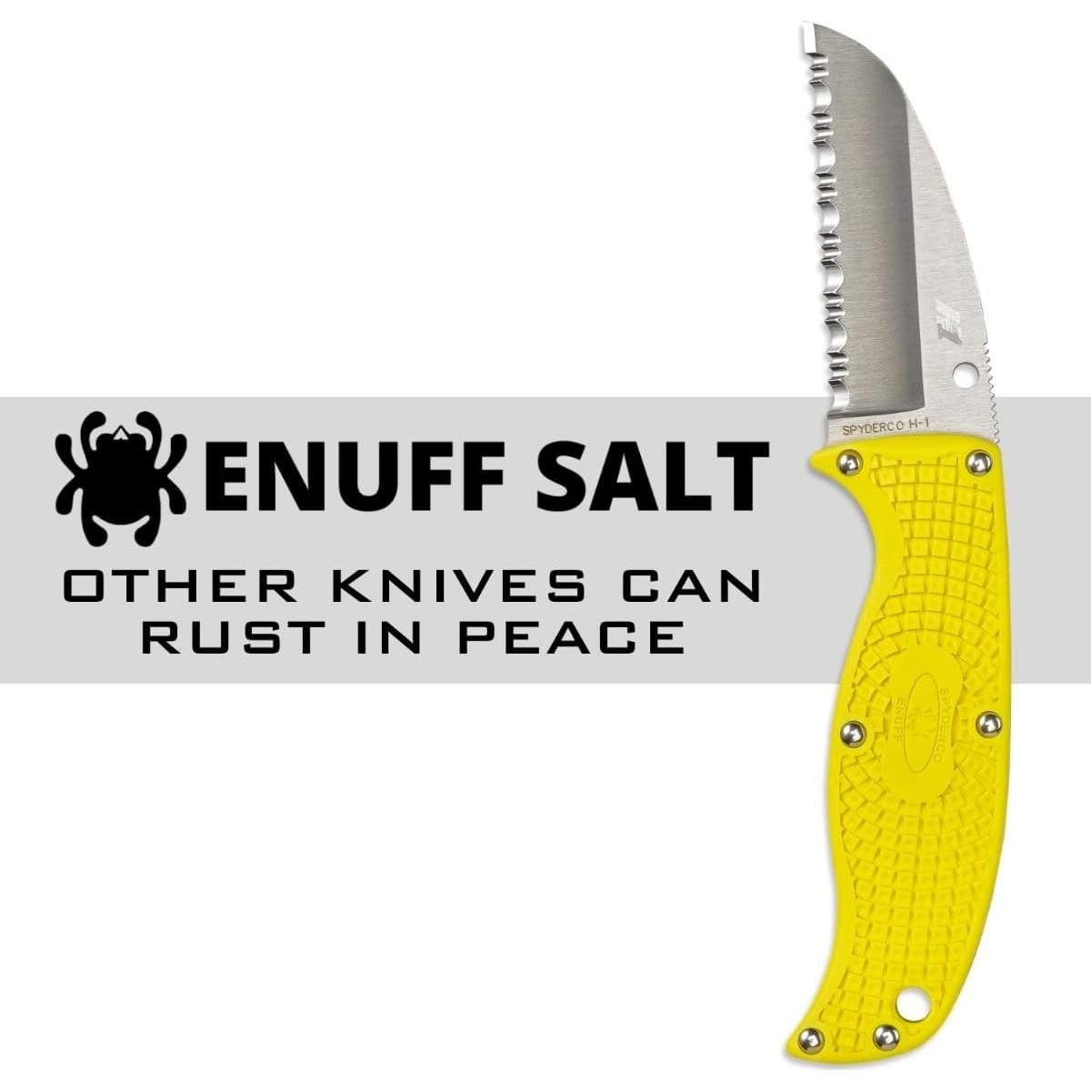 Cuchillo Utilitario Spyderco Enuff Salt H-1 6.99 cm Amarillo