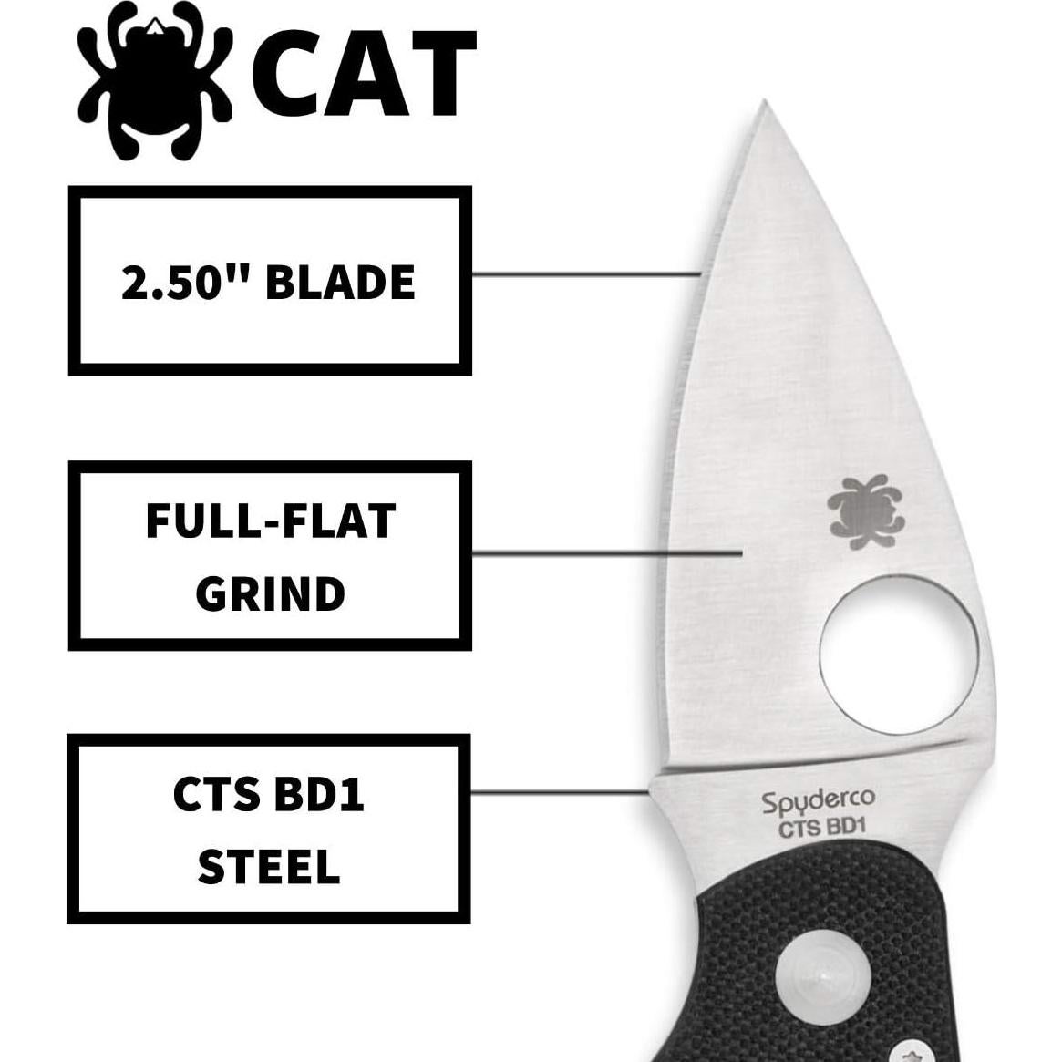 Cuchillo Plegable Spyderco Cat C129GP 6.35 cm Acero Inoxidable