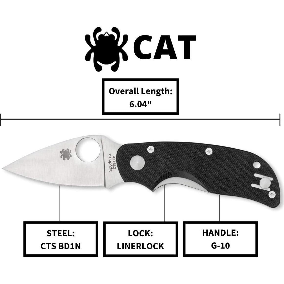 Cuchillo Plegable Spyderco Cat C129GP 6.35 cm Acero Inoxidable