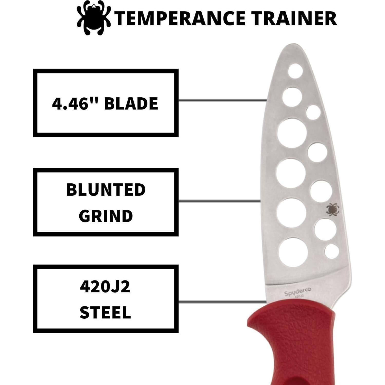 Cuchillo Entrenador Spyderco Temperance FB05TRD Rojo 23.18cm