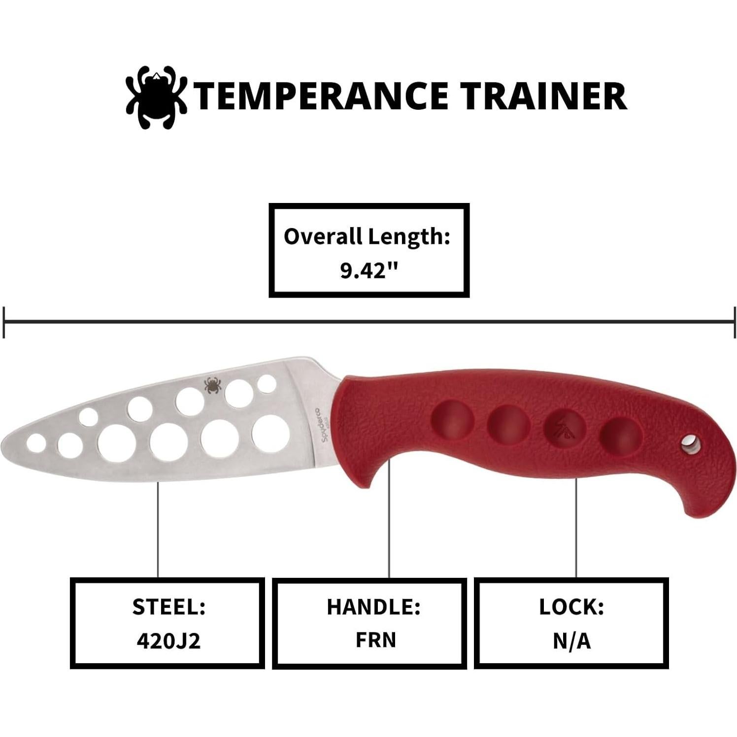 Cuchillo Entrenador Spyderco Temperance FB05TRD Rojo 23.18cm