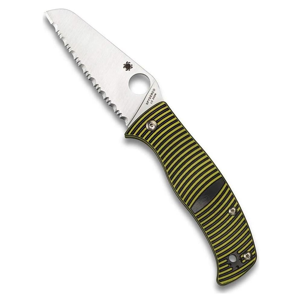 Cuchillo Spyderco Caribbean Salt Sheepfoot 9.4 cm G-10 Negro/Amarillo