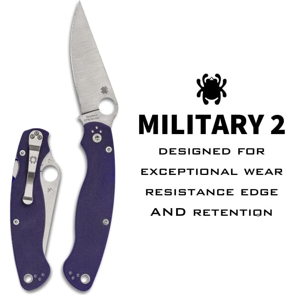 Cuchillo de Bolsillo Spyderco Military 2 Azul G10 10.16cm