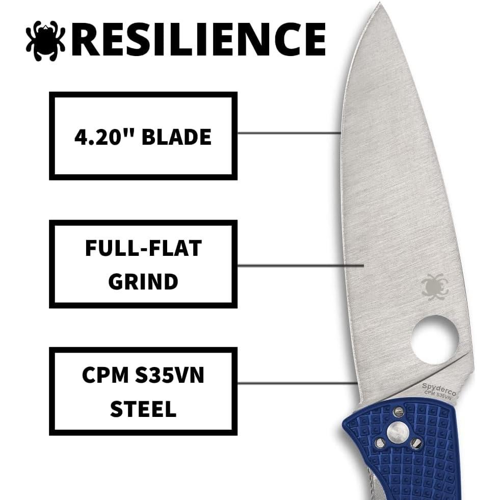 Cuchillo Plegable Spyderco Resilience S35VN 10.8 cm Azul