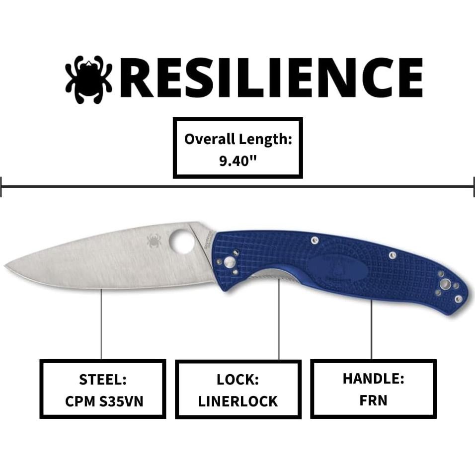 Cuchillo Plegable Spyderco Resilience S35VN 10.8 cm Azul