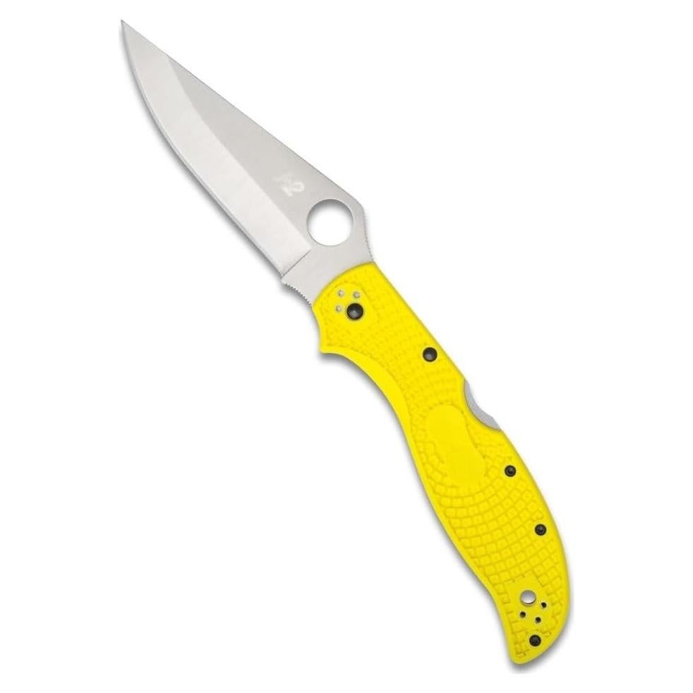 Cuchillo de bolsillo plegable Spyderco Salt 2 XL amarillo 10.16 cm