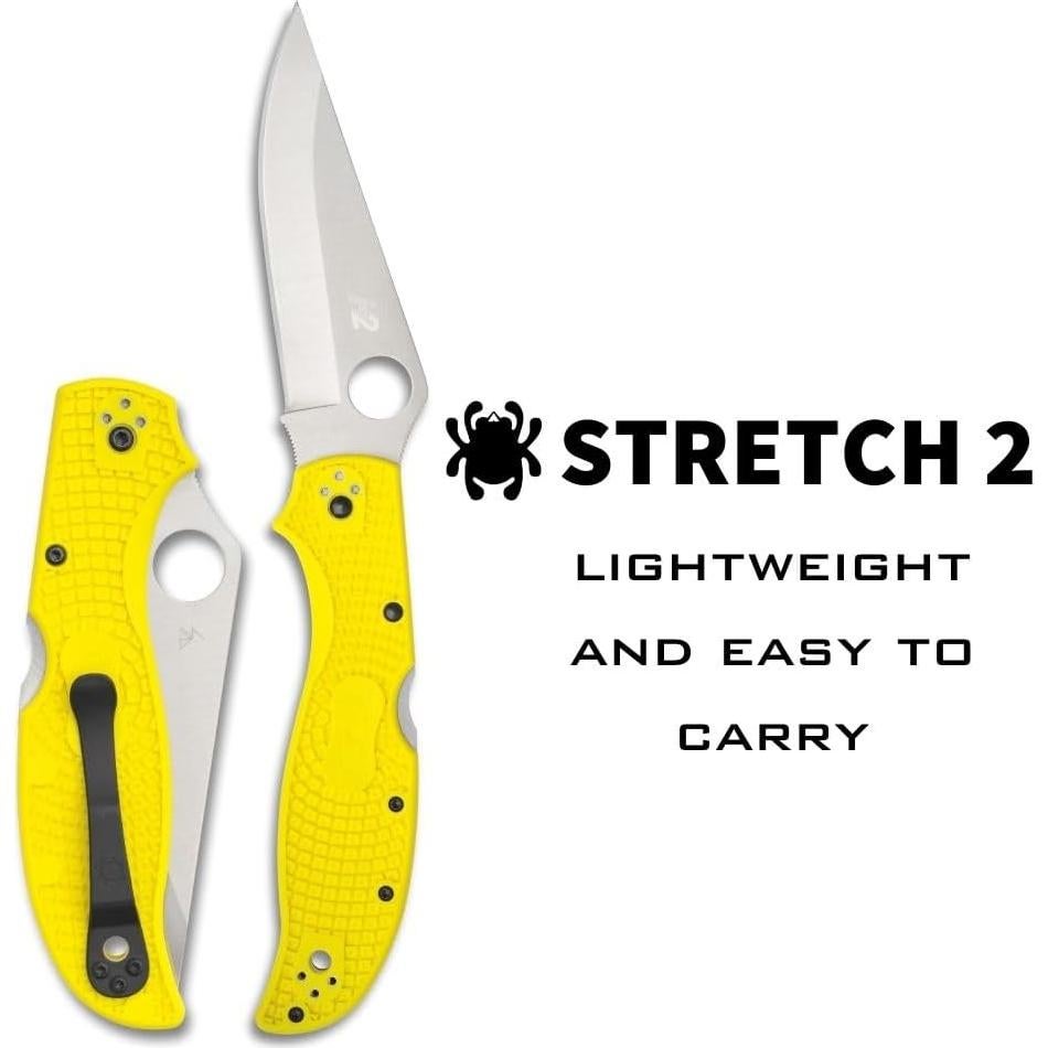 Cuchillo de bolsillo plegable Spyderco Salt 2 XL amarillo 10.16 cm