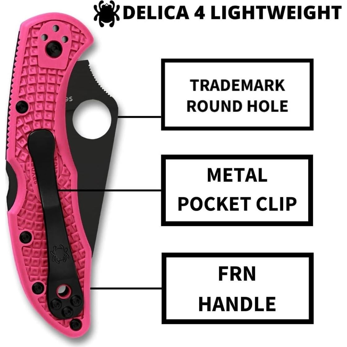 Cuchillo Spyderco Delica 4 Ligero CPM S30V Hoja Negra 7.62cm