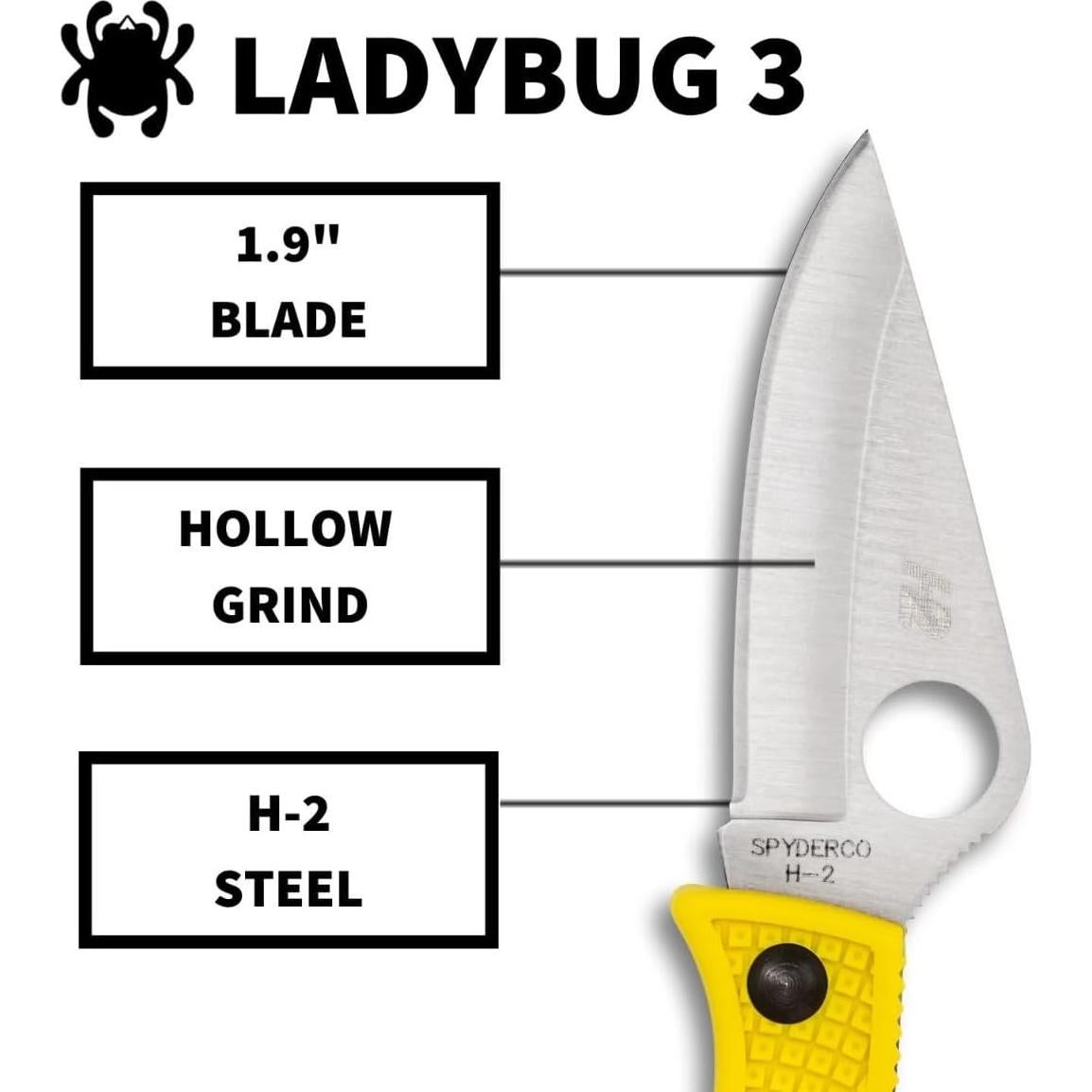 Cuchillo Plegable Spyderco Ladybug Amarillo 4.8 cm EDC