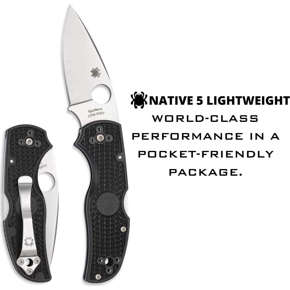 Cuchillo Spyderco Native 5 Lightweight 7.49 cm Acero S30V Negro