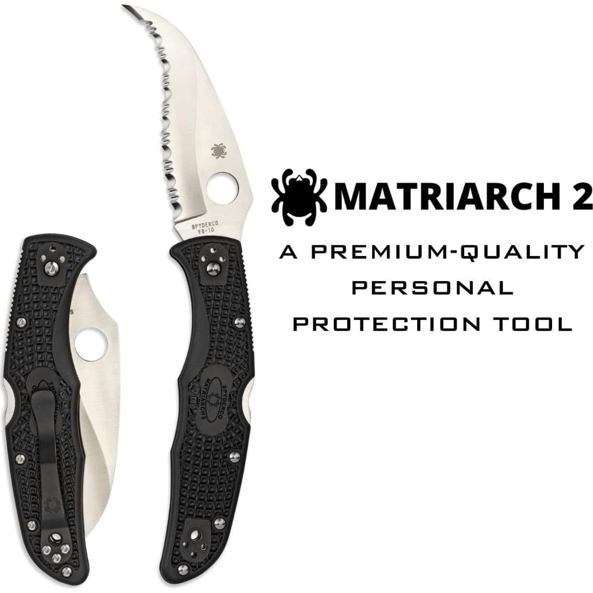 Cuchillo Spyderco Matriarch 2 VG-10 9.07 cm Reverse S Negro