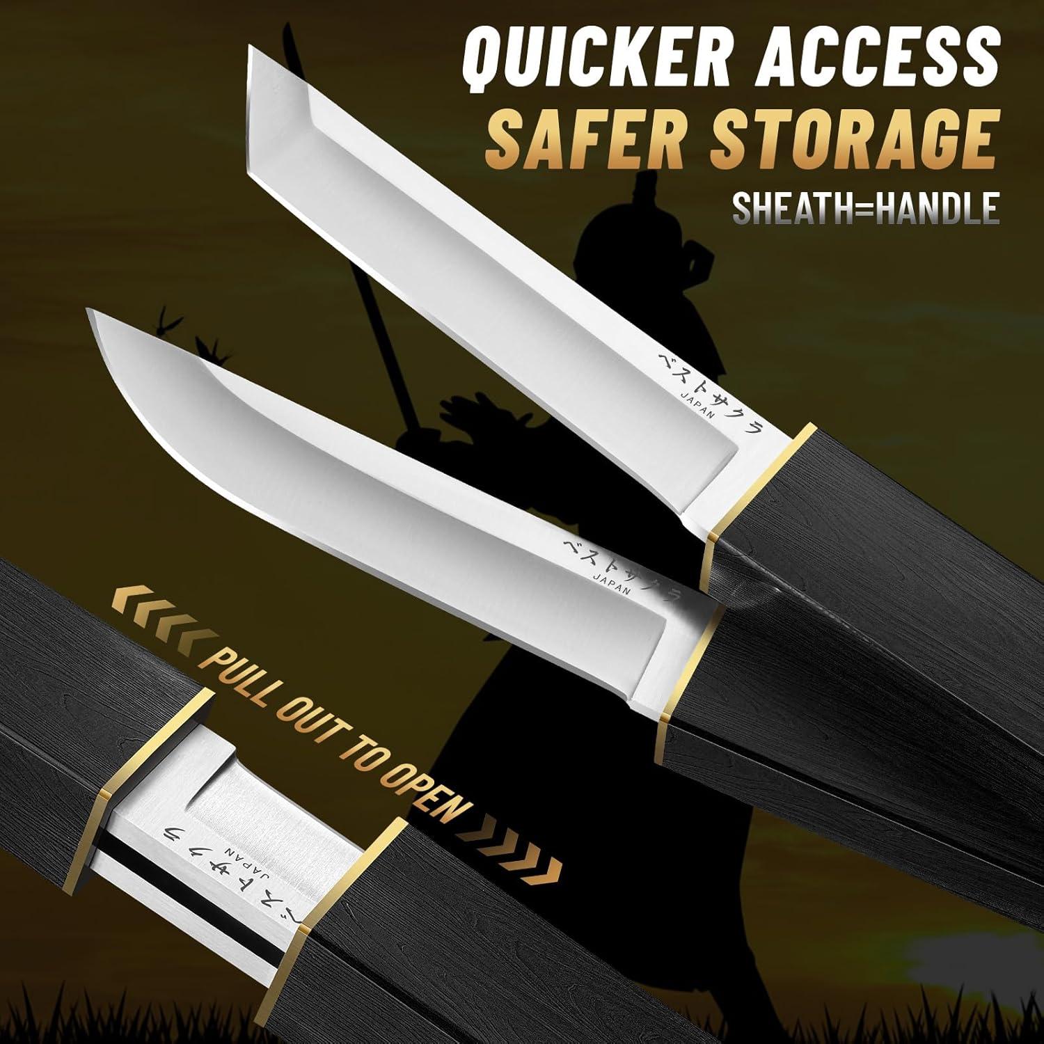 Conjunto de cuchillos Moontay Mini Katana Tanto - Acero inoxidable