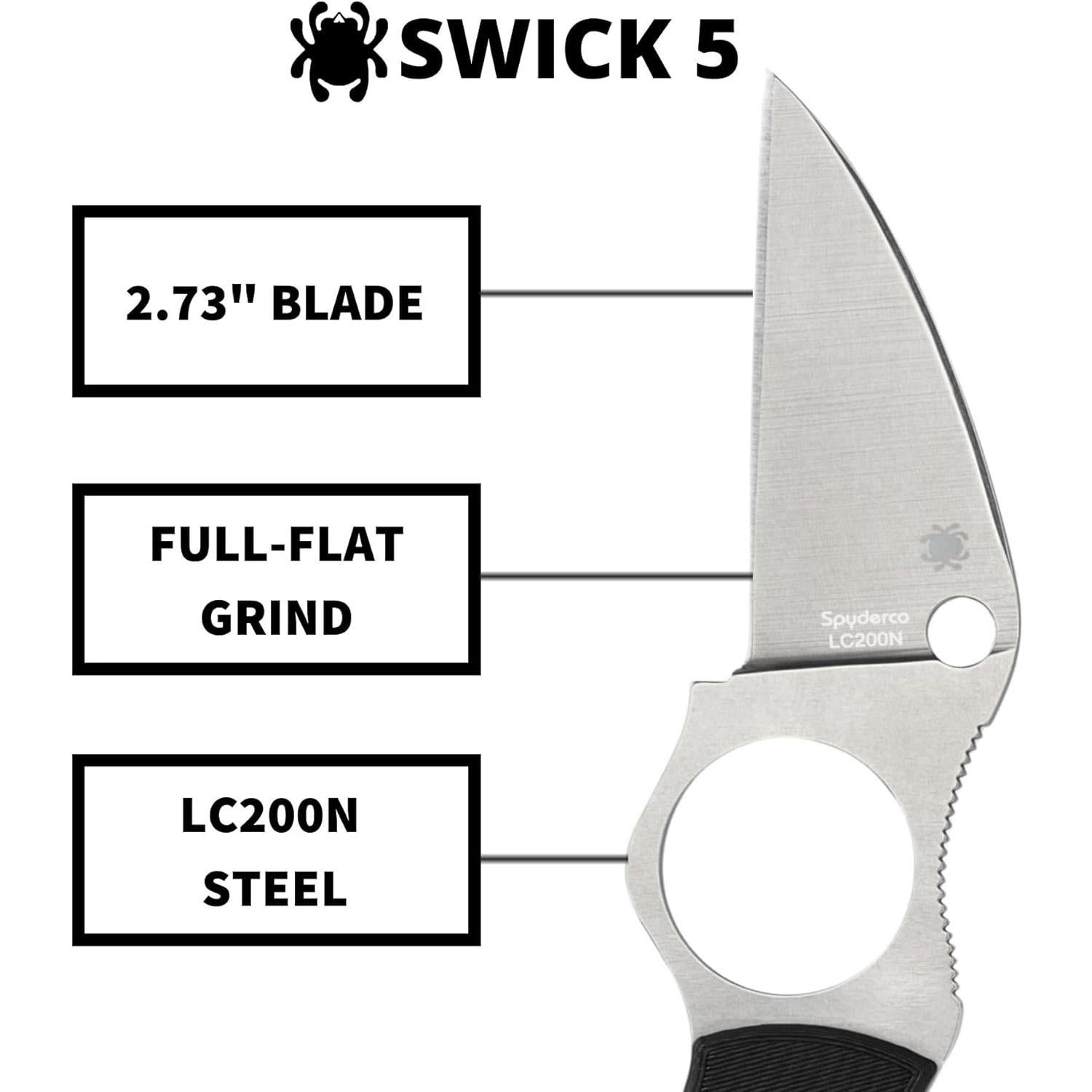 Cuchillo EDC Spyderco Swick 5 con hoja de acero LC200N 14.9cm