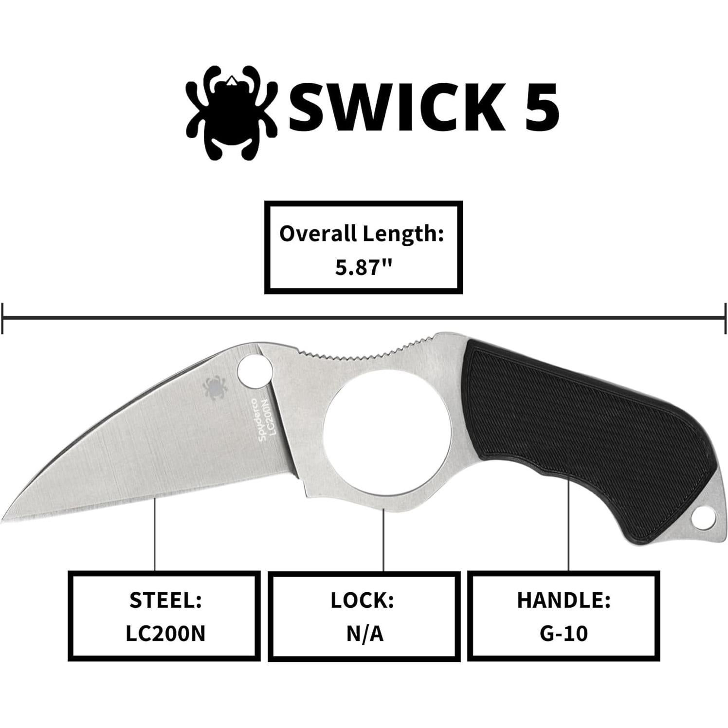 Cuchillo EDC Spyderco Swick 5 con hoja de acero LC200N 14.9cm