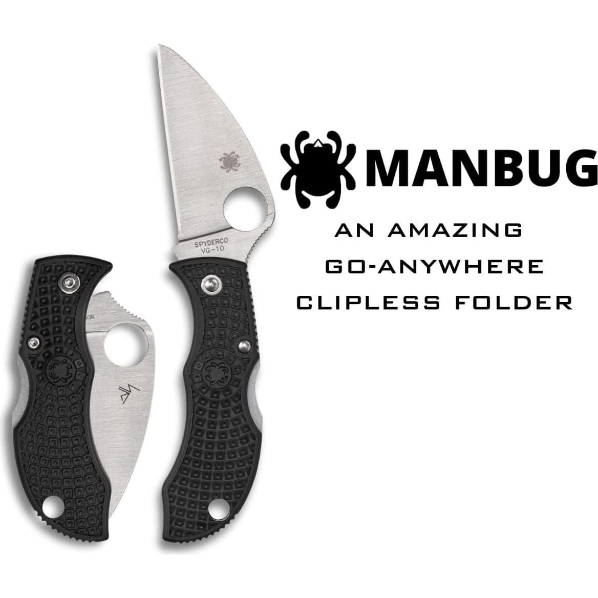 Cuchillo de bolsillo Spyderco Manbug Wharncliffe 4.8 cm EDC