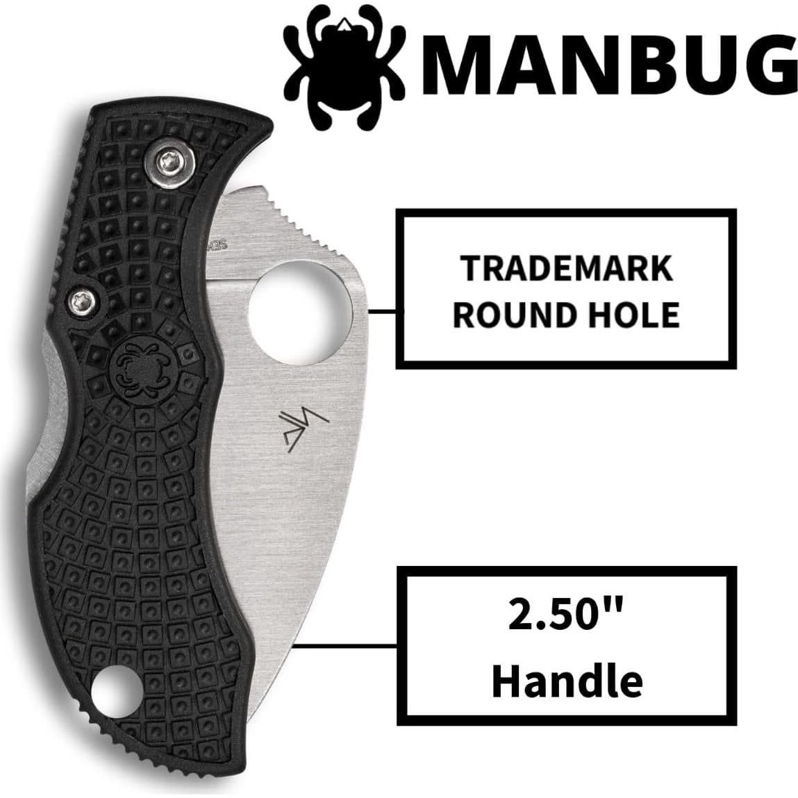 Cuchillo de bolsillo Spyderco Manbug Wharncliffe 4.8 cm EDC