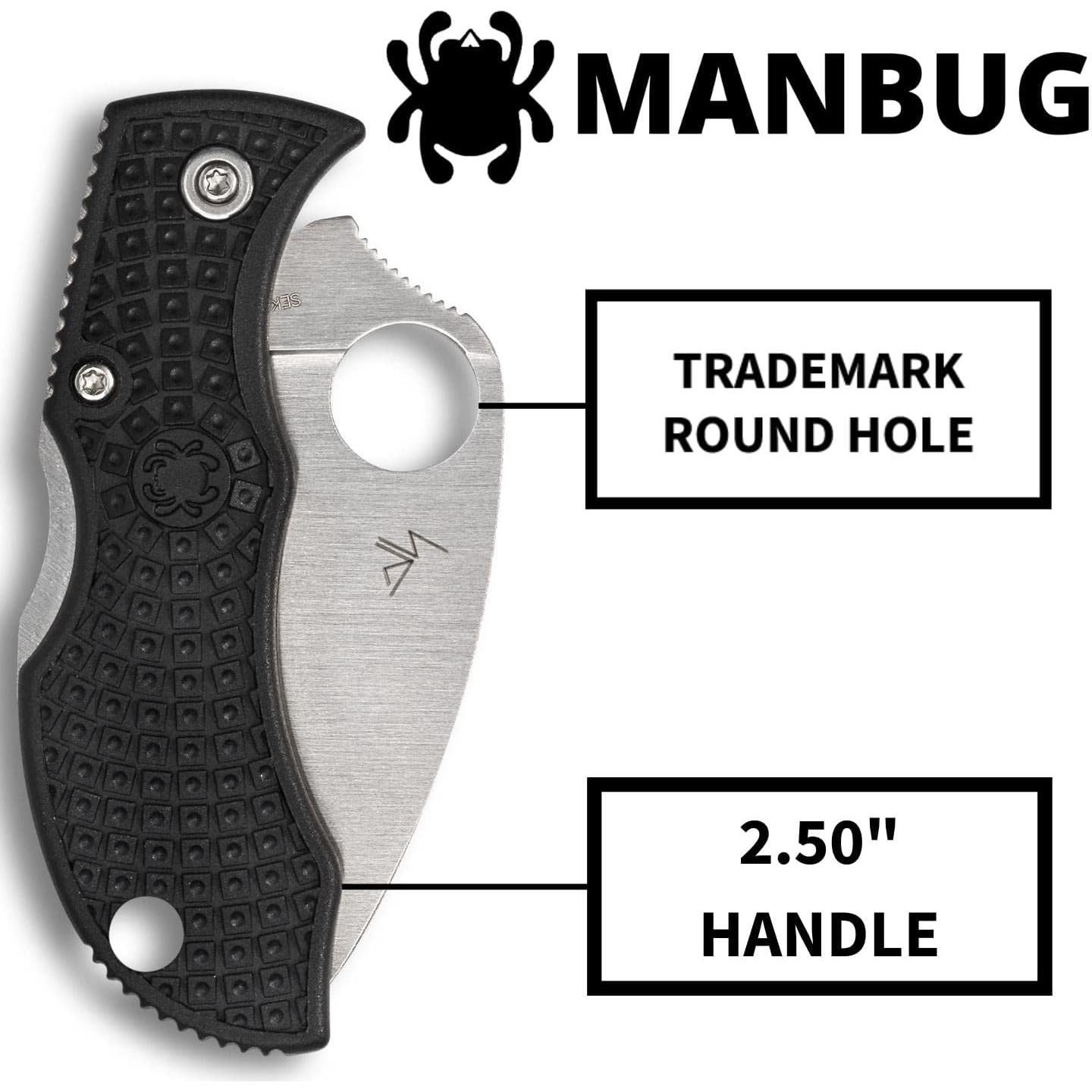 Cuchillo de bolsillo Spyderco Manbug Wharncliffe VG-10 4.8 cm