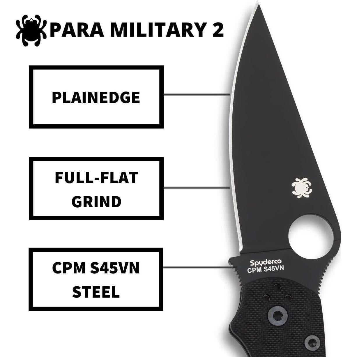 Cuchillo Spyderco Para Military 2 G-10 8.69 cm Acero S45VN