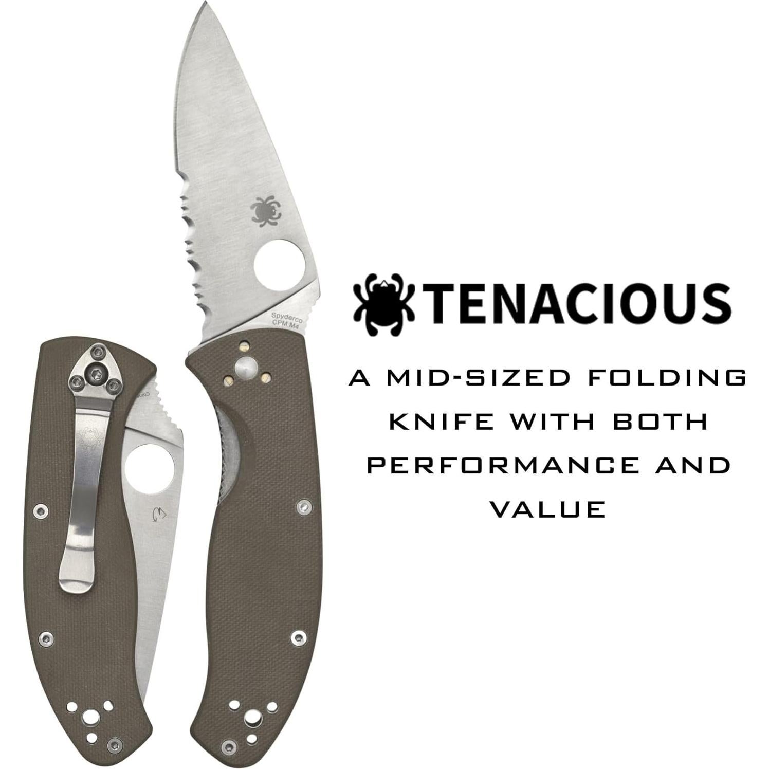 Cuchillo de bolsillo Spyderco Tenacious 8.5 cm G-10 Plegable