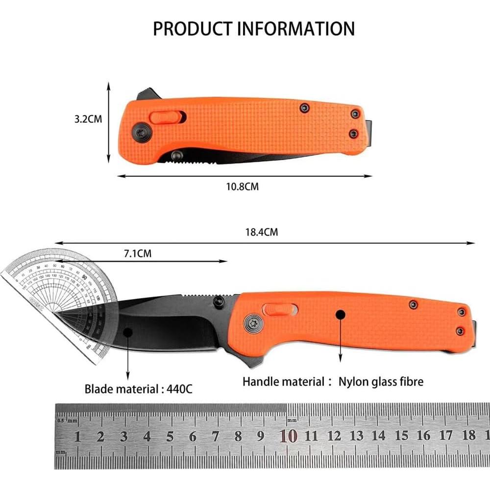 Cuchillo Plegable Goshawk Naranja 18.4 cm Hoja 7.1 cm EDC