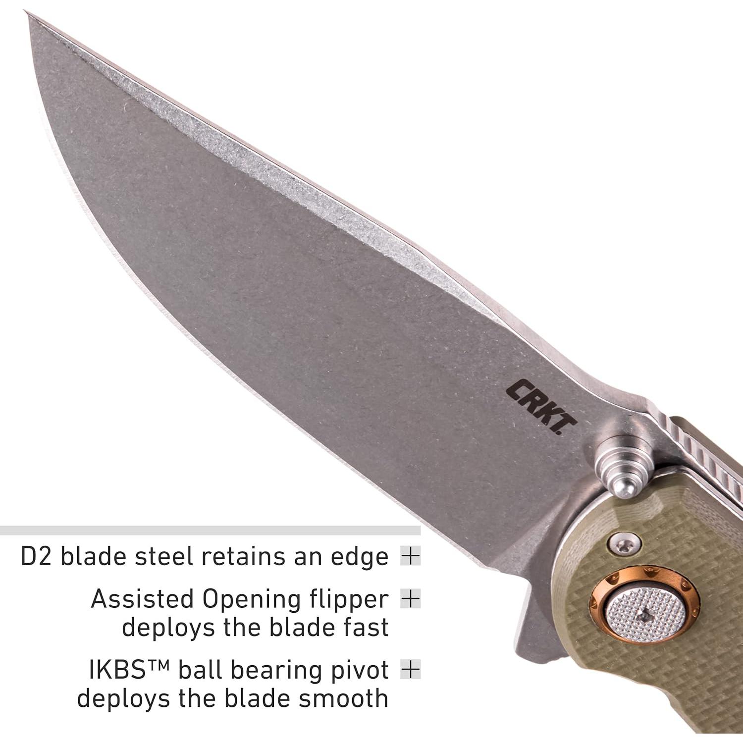 Cuchillo Plegable CRKT Butte D2 Verde OD 20.13 cm