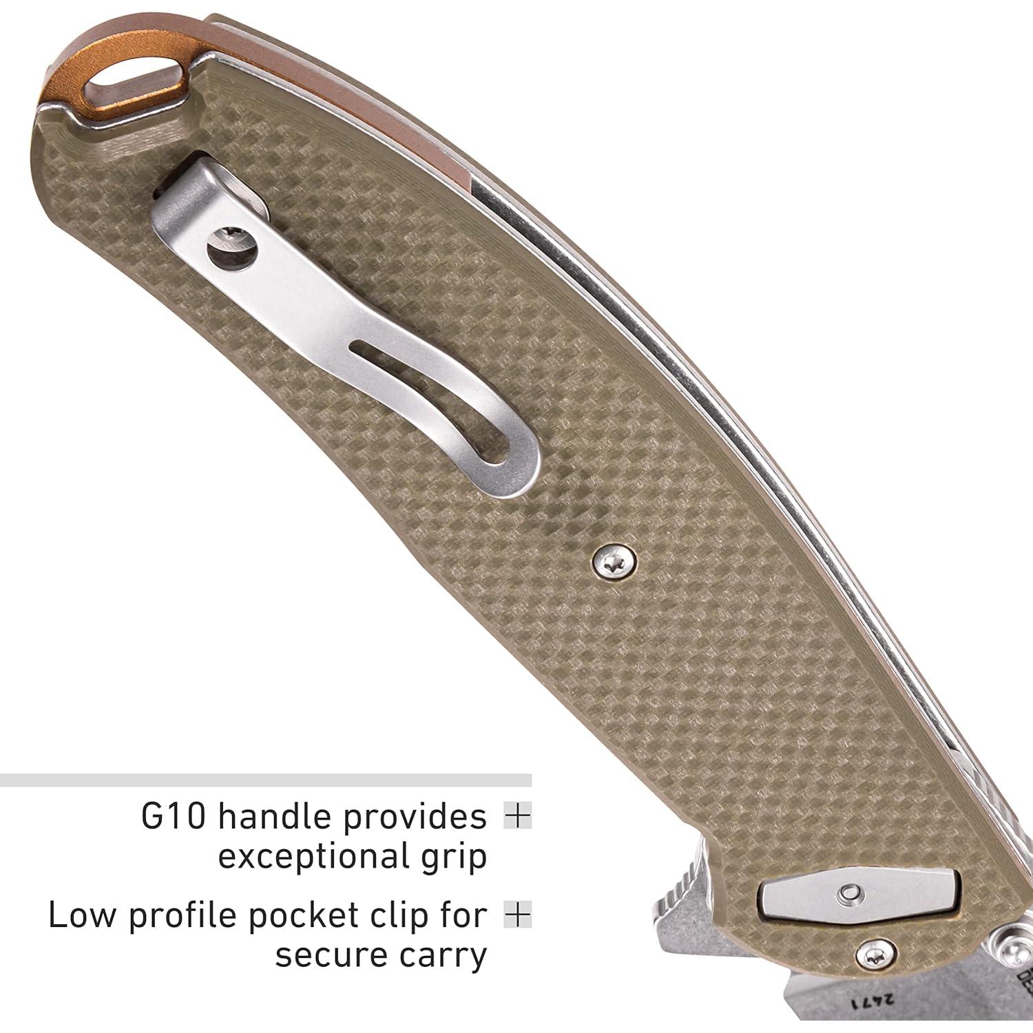 Cuchillo Plegable CRKT Butte D2 Verde OD 20.13 cm