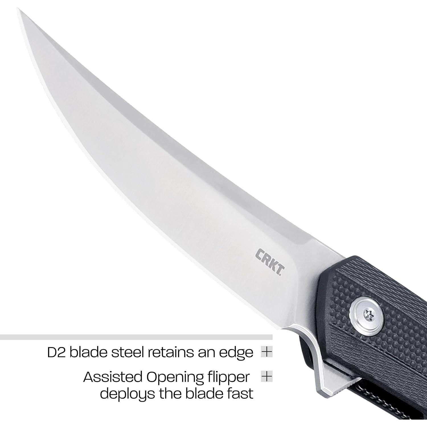 Cuchillo Plegable CRKT Persa A/O Negro con Acero D2