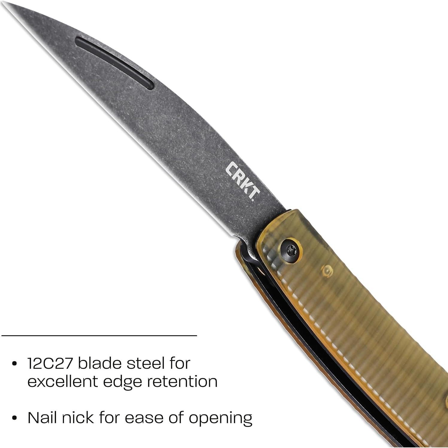 Cuchillo Plegable CRKT Forebear EDC 12C27 Mango Ultem 58mm