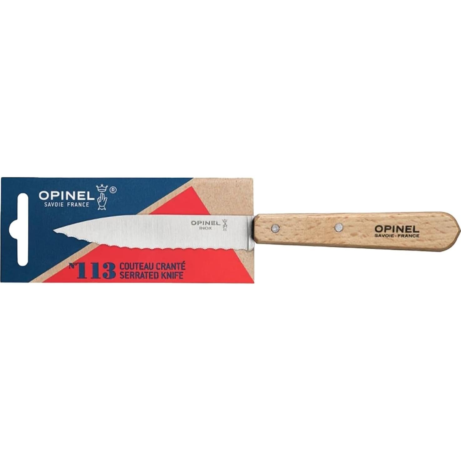 Cuchillo de Pelar Serrado OPINEL Essential No.113 19cm Haya Natural