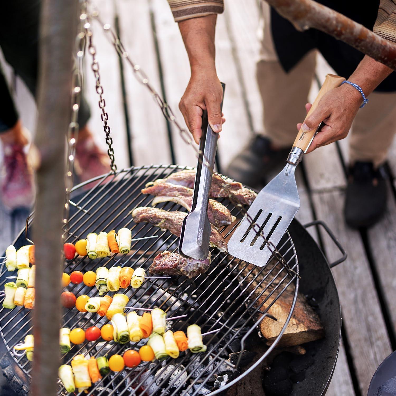 Juego de Parrilla Opinel 3 Piezas - Cuchillo No. 12B, Pinzas XL, Espátula