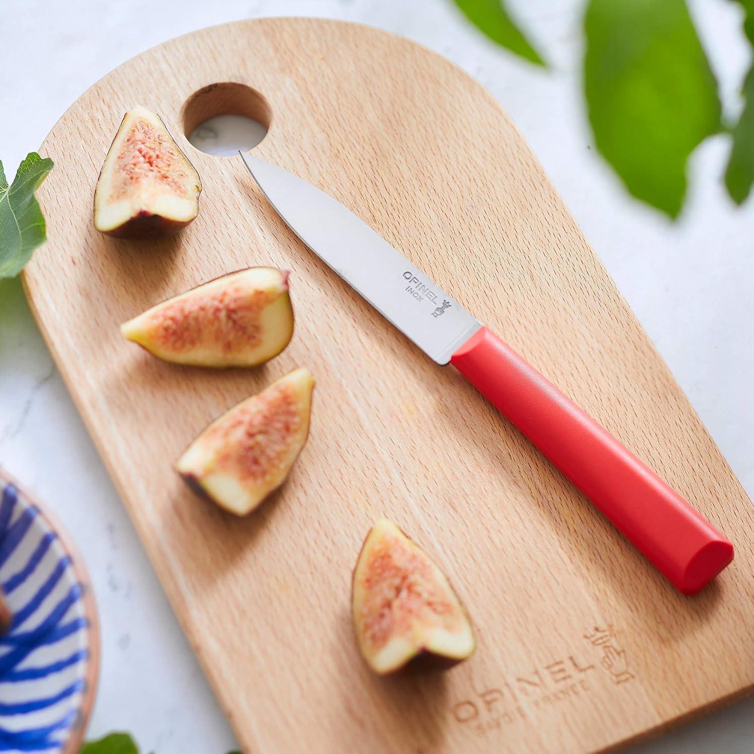 Cuchillo de Pelar Opinel Les Essentials+ 10.16 cm Rojo