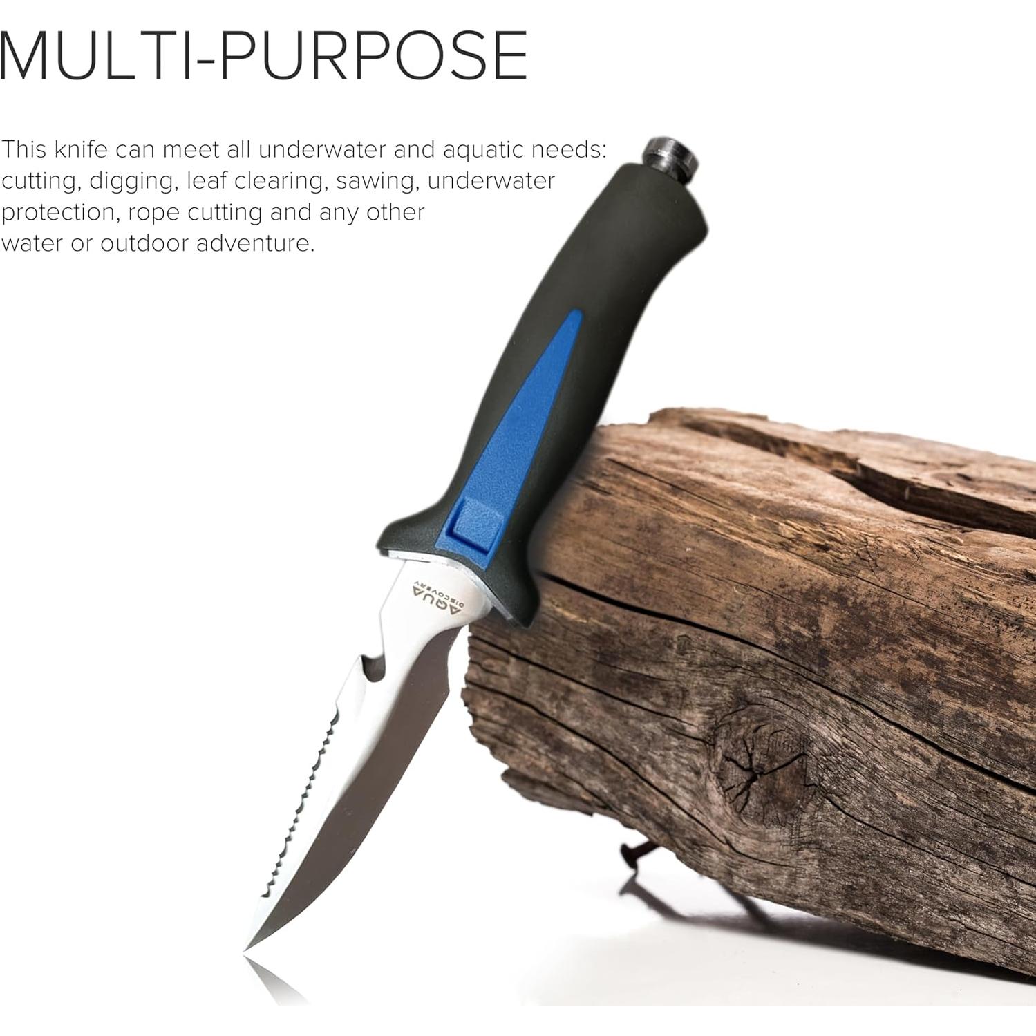 Cuchillo de Buceo AquaDiscovery 10" Acero Inoxidable 304ss