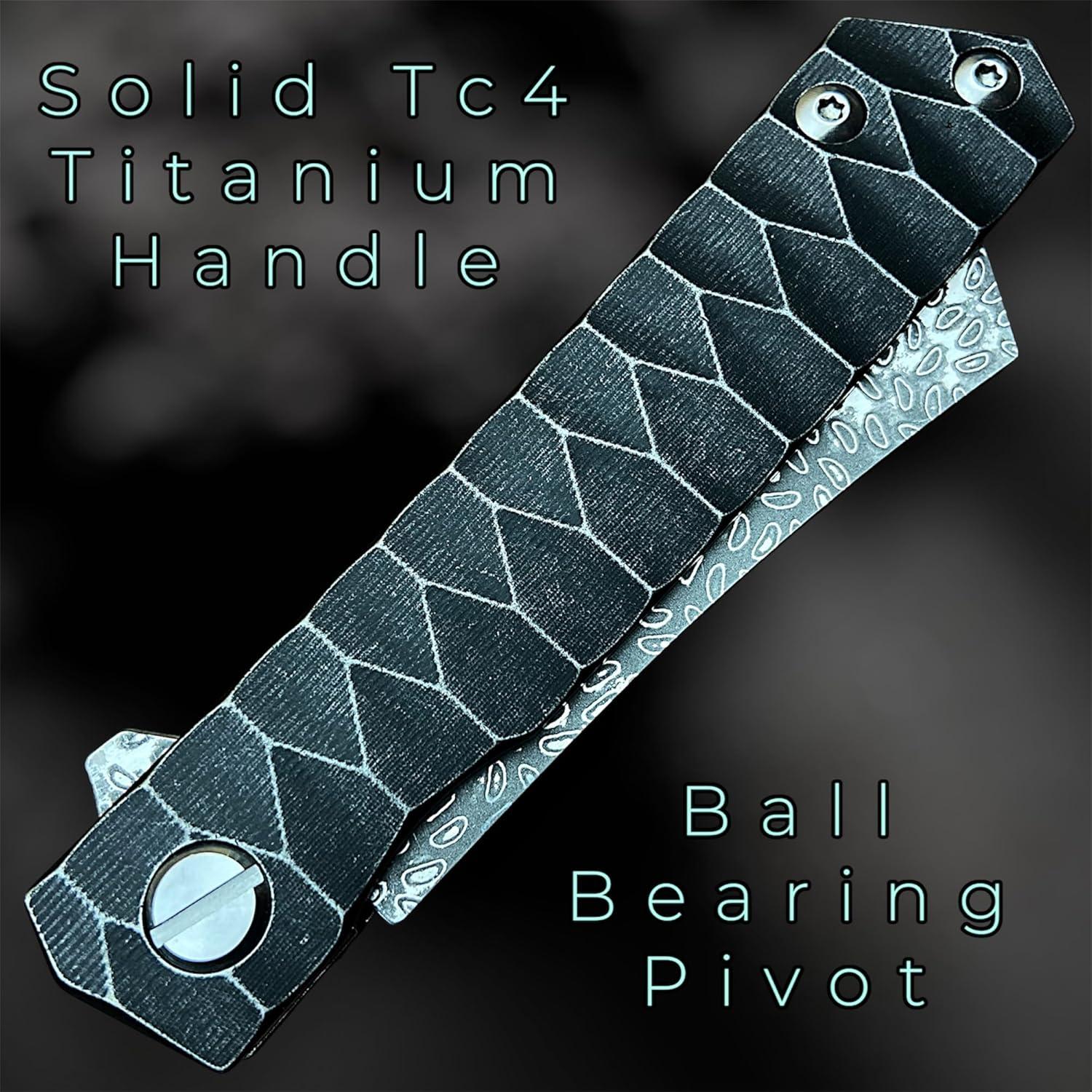 Cuchillo de bolsillo EDC Tactical Gearz TG Saint XT Damasco