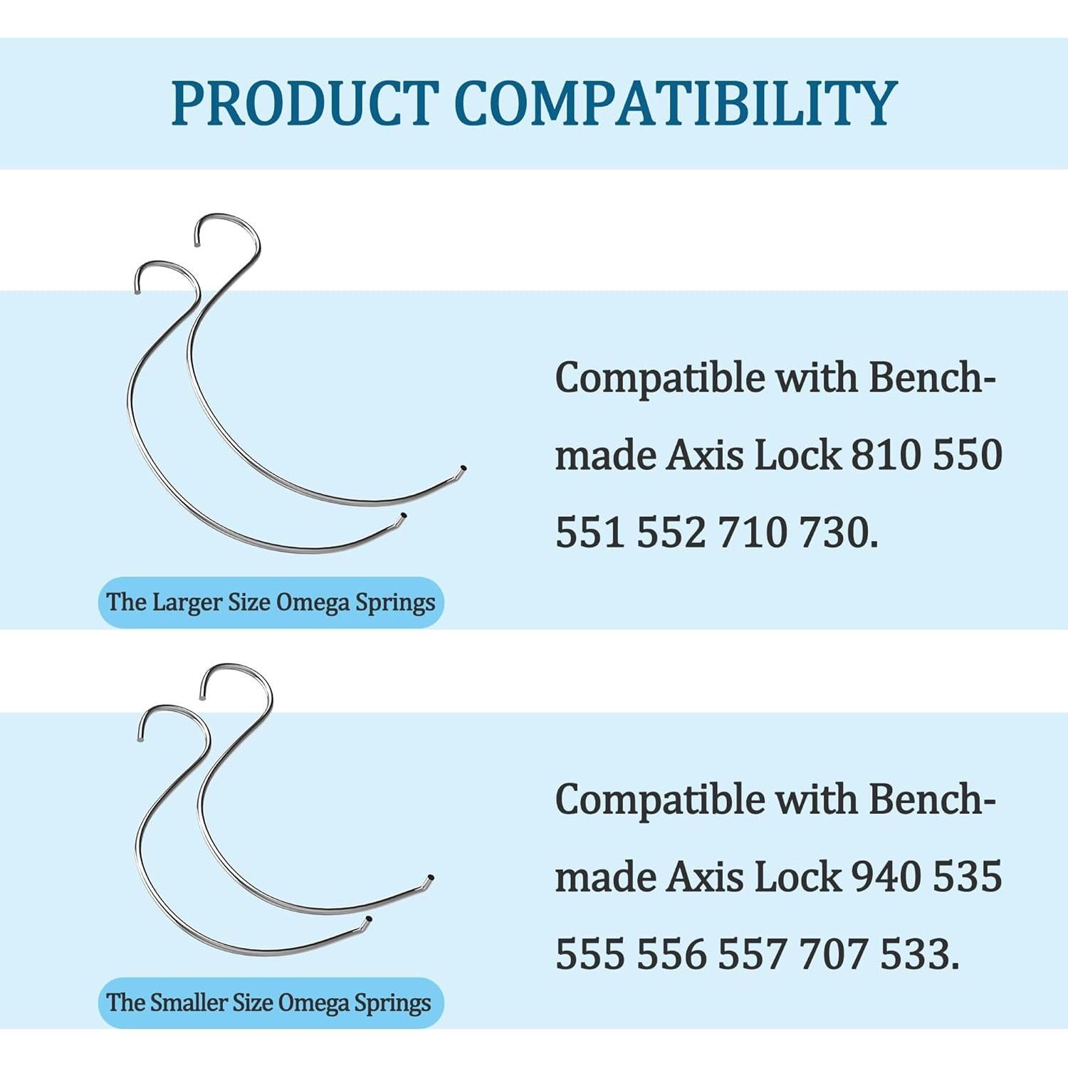 Paquete de 4 Resortes Omega Qtcial para Cuchillos Benchmade