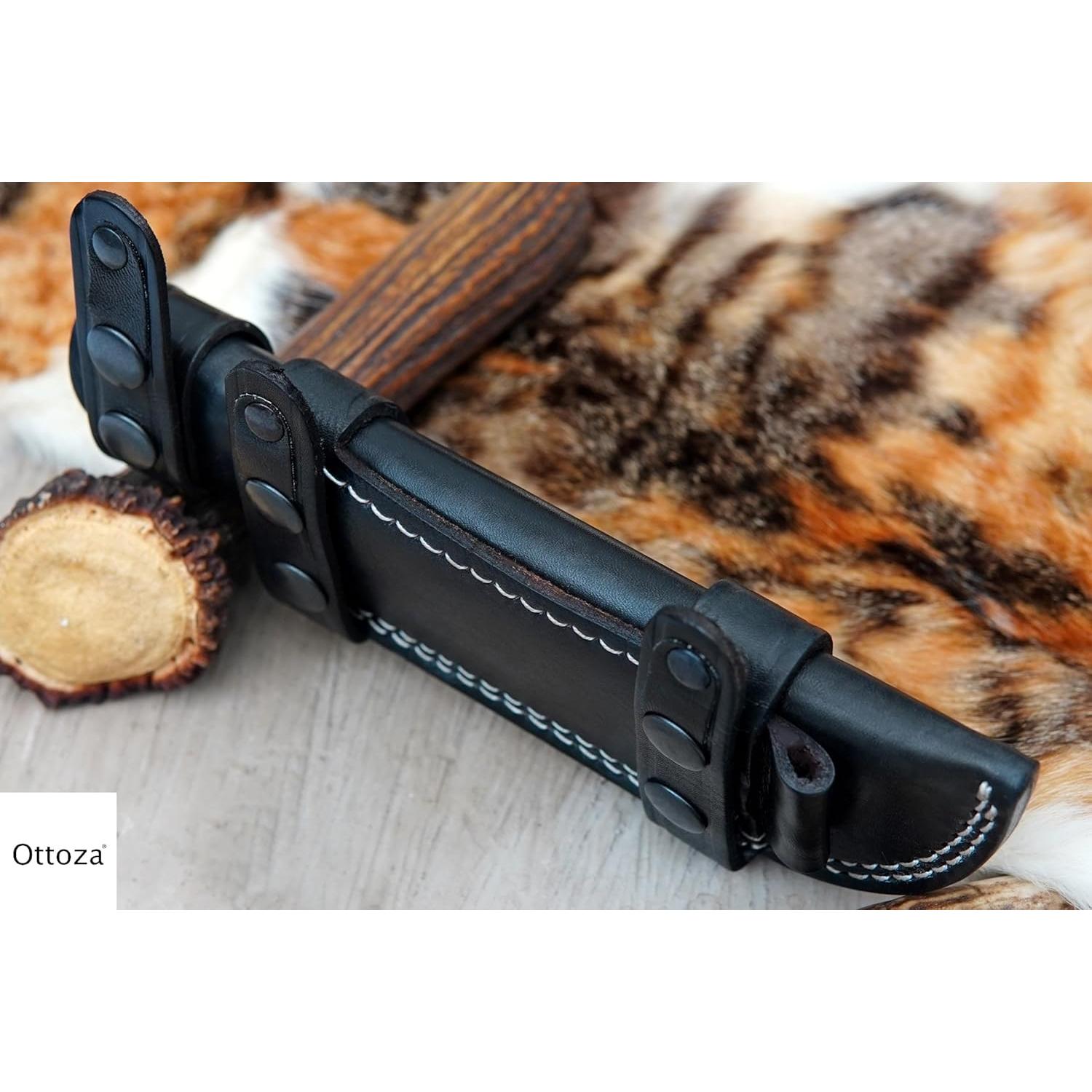 Funda de cuchillo de cuero Ottoza para hoja fija 15.88 cm