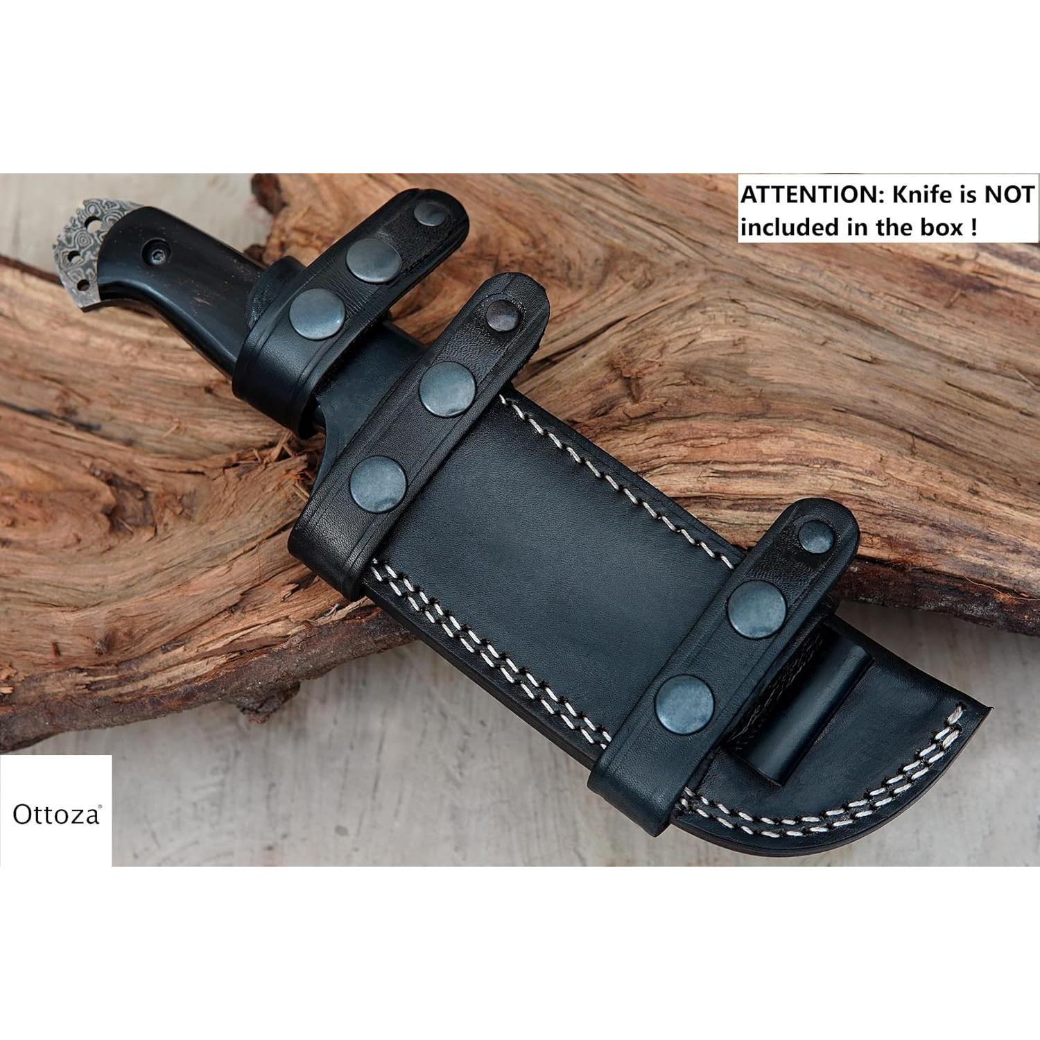 Funda de cuchillo de cuero Ottoza para hoja fija 15.88 cm