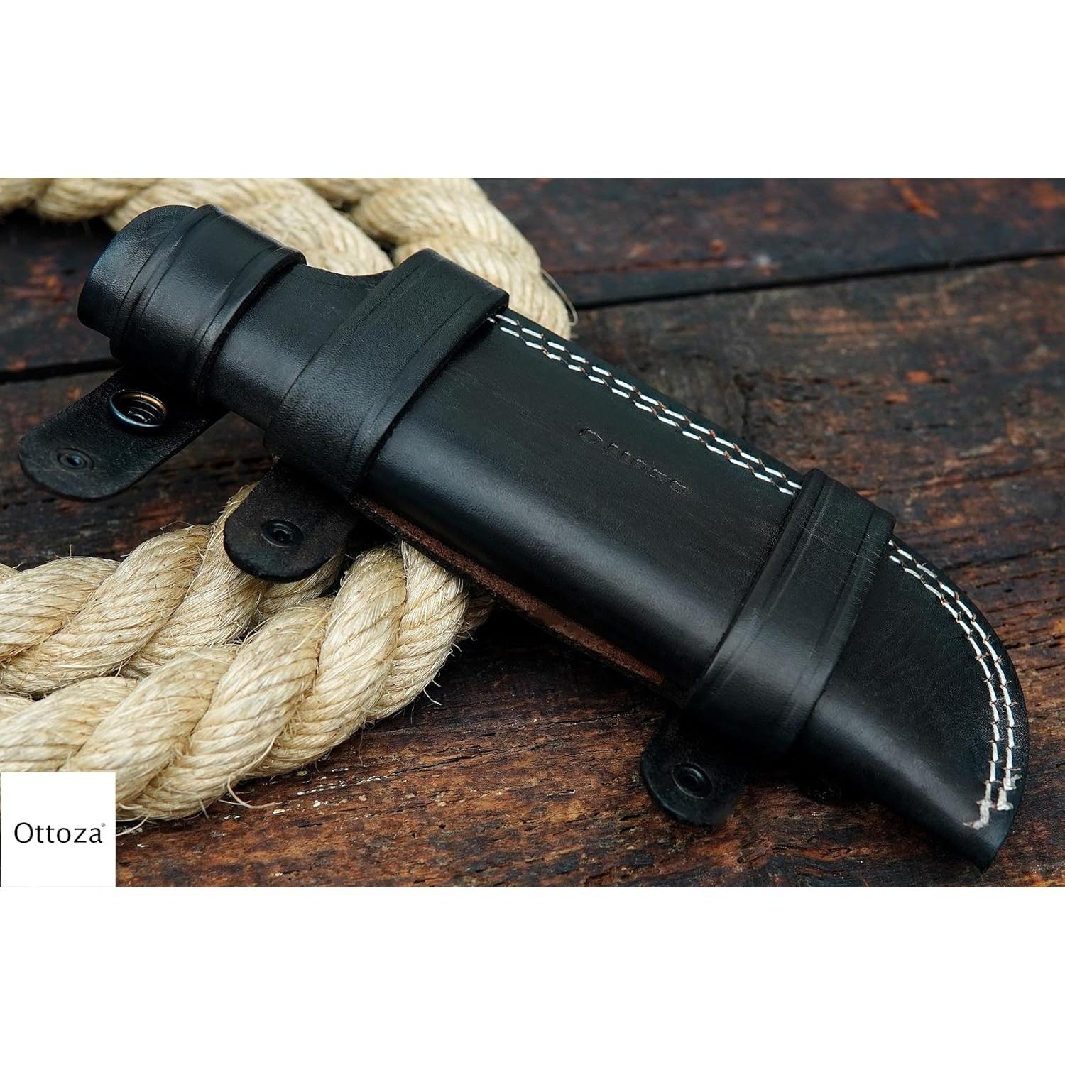 Funda de cuchillo de cuero Ottoza para hoja fija 15.88 cm
